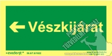  M19/1 -Emergency exit left side photoluminescent board, 2 mm thick, 200 x 100 mm