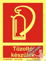 TB101/1 – Fire extinguisher photoluminescent board, 2 mm thick, 150 x 200 mm