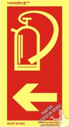 TB210/1 - Fire extinguisher on the left side photoluminescent board, 2 mm thick, 100 x 200 mm