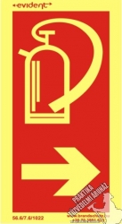 TB211/1 - Fire extinguisher on the right side photoluminescent board, 2 mm thick, 100 x 200 mm