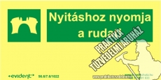 AM5/2 - Nyitáshoz nyomja meg a rudat!- utánvilágító tábla, utánvilágítós tábla, 2 mm vastag, 300x150mm