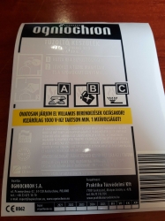 0133- Ogniochron 2 kg ABC powder extinguisher label, powderextinguisher label, fire extinguisher label