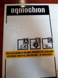 0161-Ogniochron 9 kg porral oltó tűzoltó készülékhez matrica porraloltó tűzoltó készülék