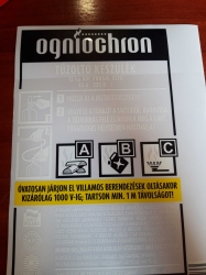 0162-Ogniochron 12 kg porral oltó tűzoltó készülékhez matrica porraloltó tűzoltó készülék