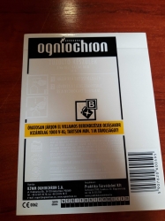 0163-Ogniochron 2 kg széndioxiddaloltó tűzoltó készülékhez matrica, széndioxiddal oltó tűzoltó készülék, CO2 készülék